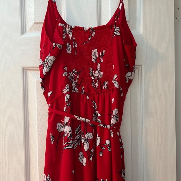 Red Flower Jumpsuit - Picture 3 of 4